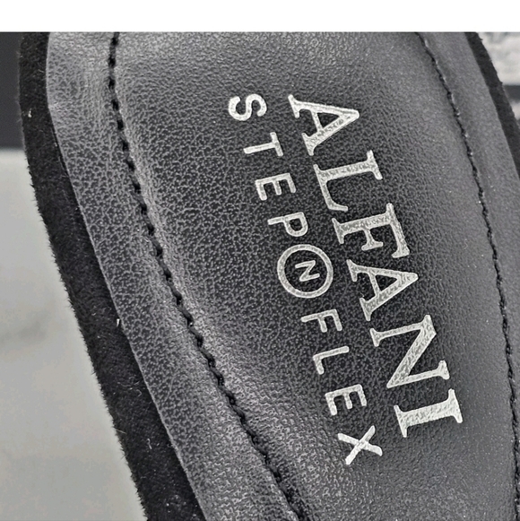 Alfani Womens Selinah Mules Kitten Mid Heel Microsuede Embellished Black 6M - Picture 3 of 14